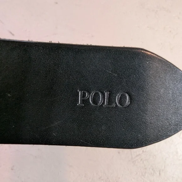 Polo Ralph Lauren Mens Black Leather Classic Belt Silver Buckle Size 40